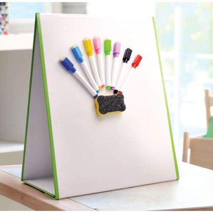 Tabletop Magic Magnetic Whiteboard Easel, A3 with 8 pens & eraser