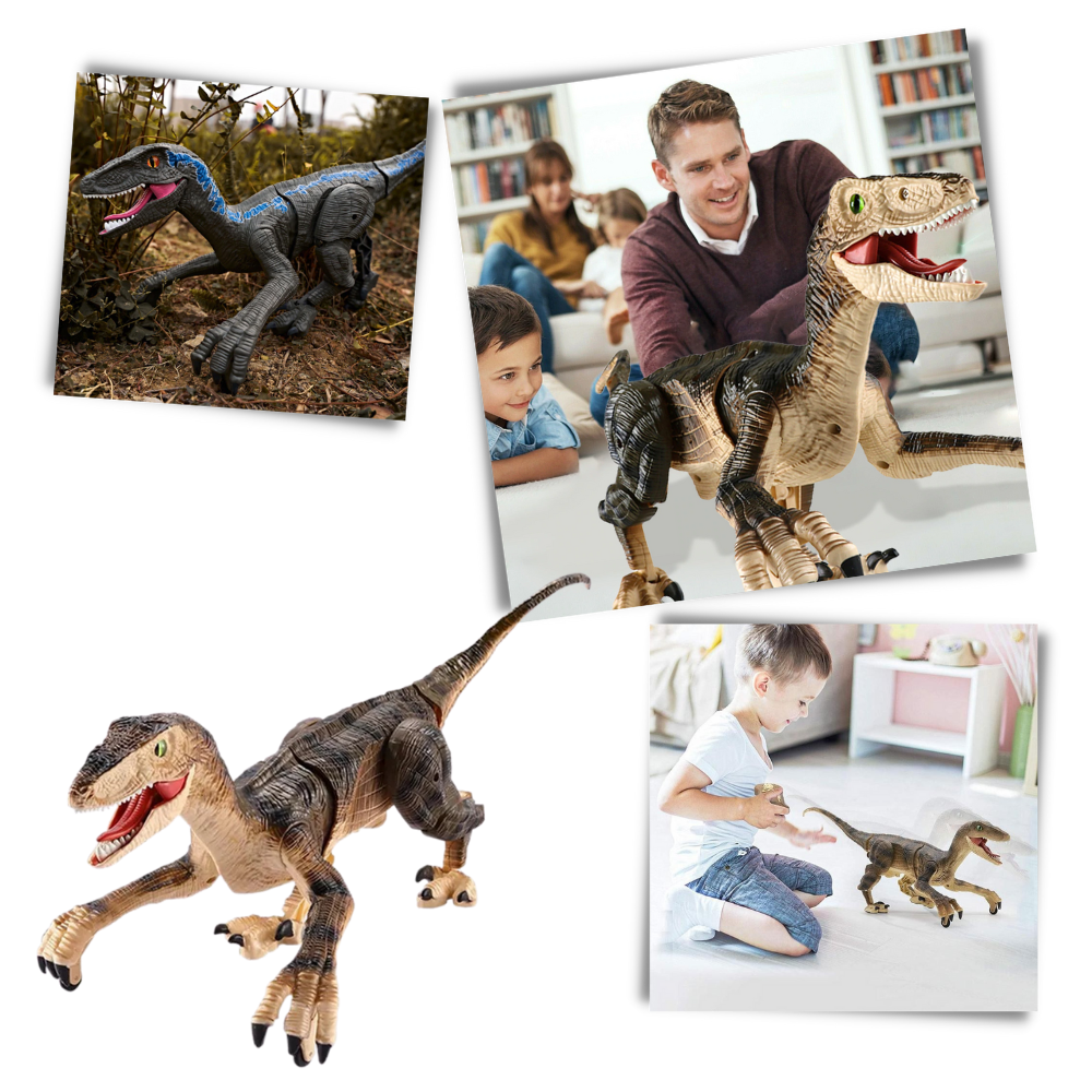 RC Velociraptor Dinosaur Toy with Realistic Sounds & Movements